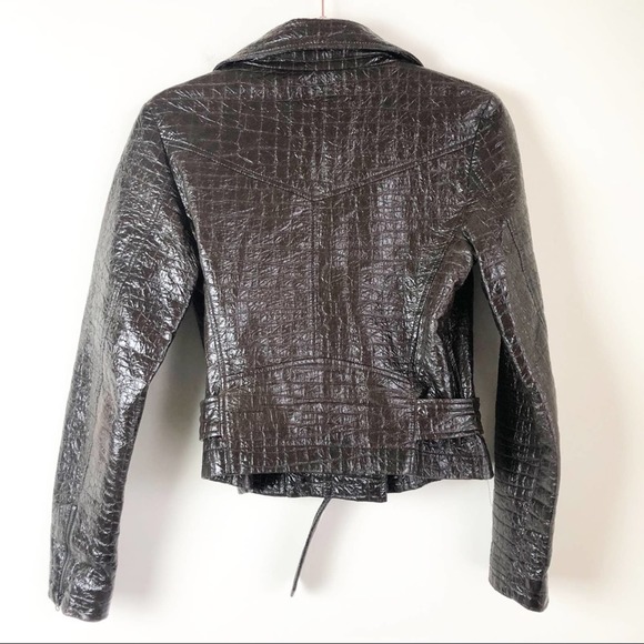 Rinascimento Faux Leather Brown Moto Short Jacket - Picture 10 of 10